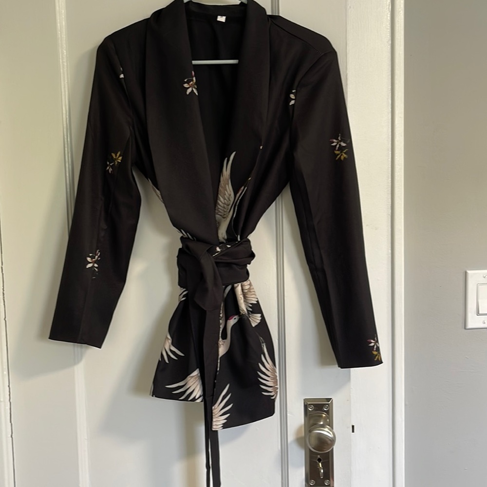 Kimono blazer crane